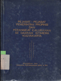 PEJABAT-PEJABAT pemerintah propinsi dan perangkat kelurahan se DIY