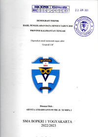 TUGAS AKHIR GEOGRAFI : DEMOGRAFI TEKNIK HASIL PENGOLAHAN DATA SENSUS 2020 PROVINSI KALIMANTAN TENGAH