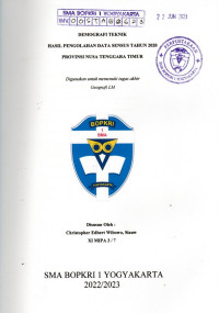 TUGAS AKHIR GEOGRAFI : DEMOGRAFI TEKNIK HASIL PENGOLAHAN DATA SENSUS 2020 PROVINSI NUSA TENGGARA TIMUR